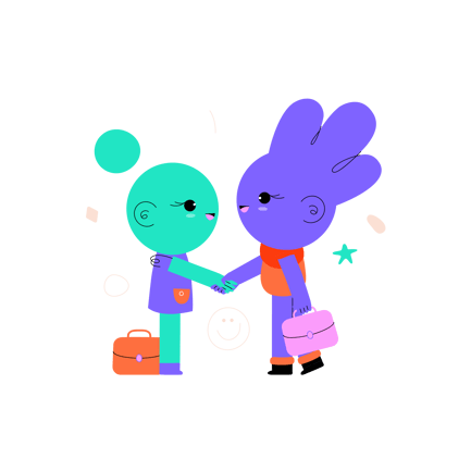 Cartoon Partnership Illustration with Handshake