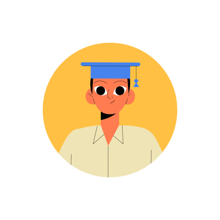 Flat Illustration of a Graduating Student Avatar