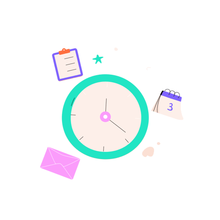 Deadline Concept Illustration with Clock and Calendar