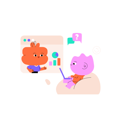 Online Education with Friendly Cartoon Characters