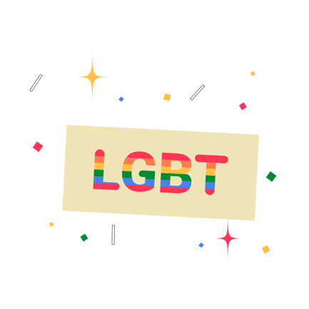 Lgbt Pride Flag Animation with Confetti