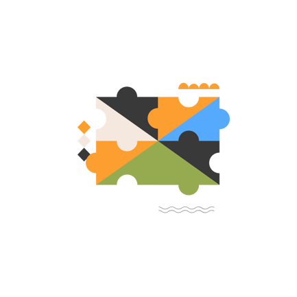 Geometric Puzzle Pieces Illustration