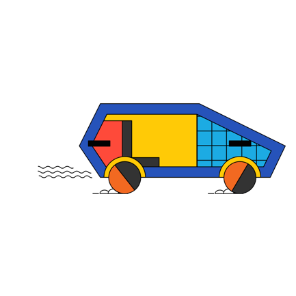 Geometric Electromobile Illustration