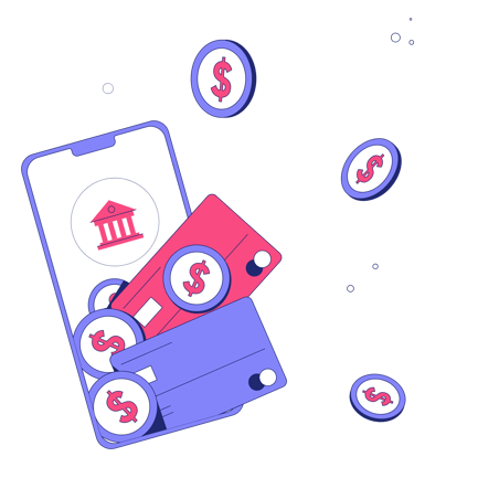 Banking Cards Duotone Style Illustration