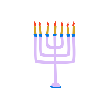 Bougies de la Menorah de Hanoukka