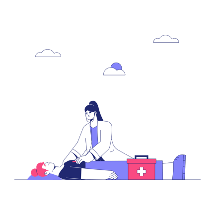 First Aid Treatment Duotone Illustration