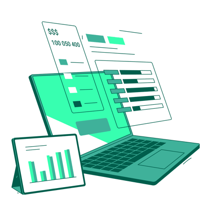 Online Banking on Laptop Screen