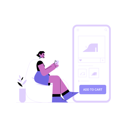 Woman Adding Product to Cart on Mobile App
