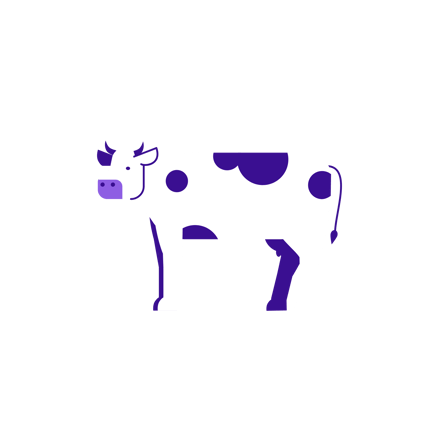 Purple Cow Animated Icon