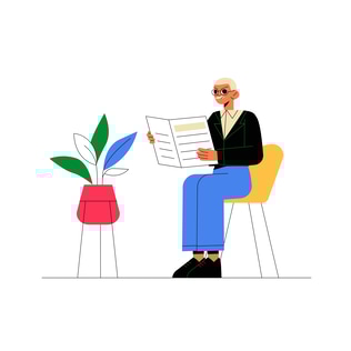 Reading Newspaper Vector Illustration, Backgrounds, Objects ...