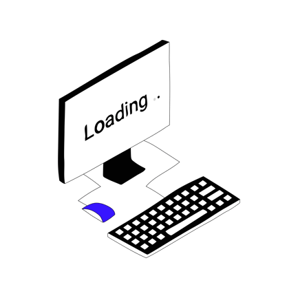 Isometric Computer Loading Screen Line Art