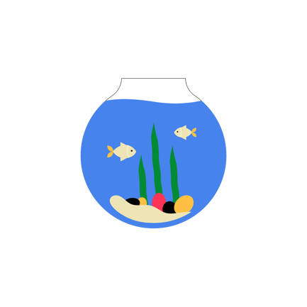 Flat Design Fish Aquarium Animation