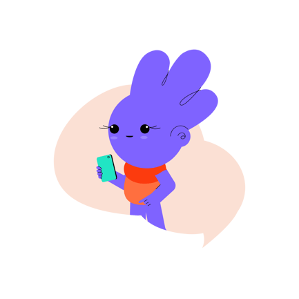 Happy Character With Phone
