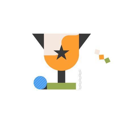 Geometric Cup Trophy Illustration