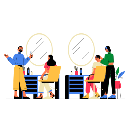 Flat Style Barbershop Illustration