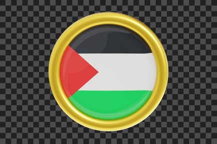 Preview: Palestine Flag Emblem 3D Render