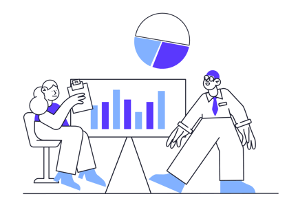 Employees Giving Presentation With Statistics