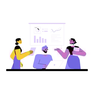 Business Presentation Illustration in Duotone Style