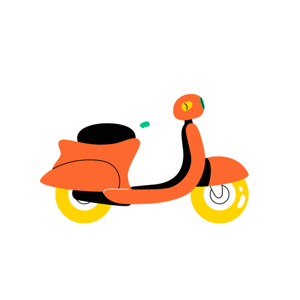 Cartoon Style Scooter Illustration