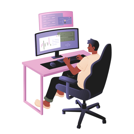 Male Programmer Writing Program Code