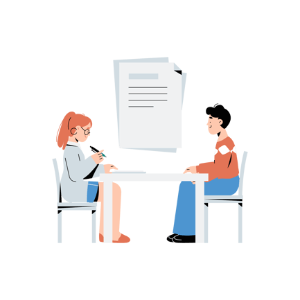 Flat Illustration of Doctor Consultation for Prescription