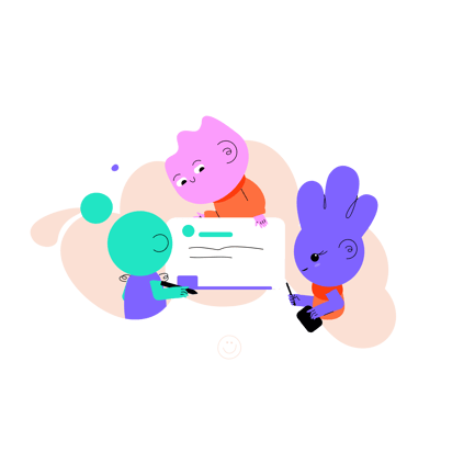 Helpdesk Operators Cartoon Illustration