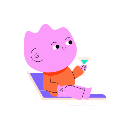 Relaxing Character With Drink