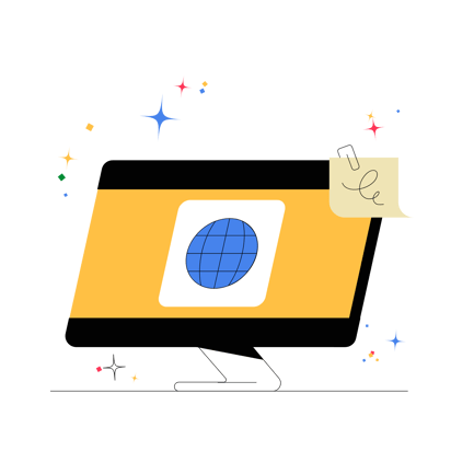 Internet Browser with Globe Icon Illustration