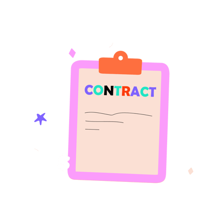 Financial Contract Illustration in Cartoon Style