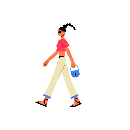 Animated Fashionable Woman Illustration