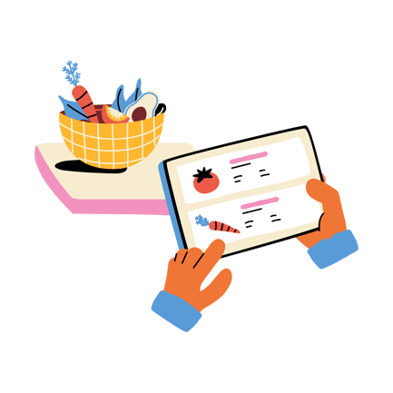 Mobile Nutrition Plan App with Healthy Food Selection