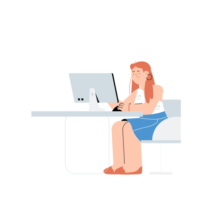 Home Office Worker Typing at Desk