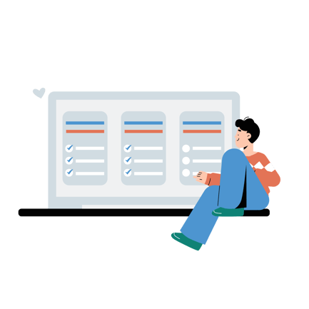 Flat Illustration of Task Allocation on a Digital Interface