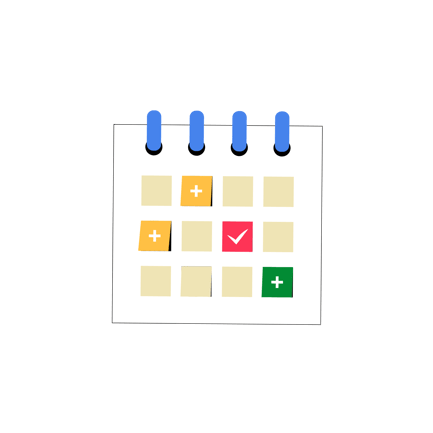 Flat Style Calendar Board Illustration