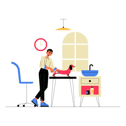 Dog Grooming Illustration