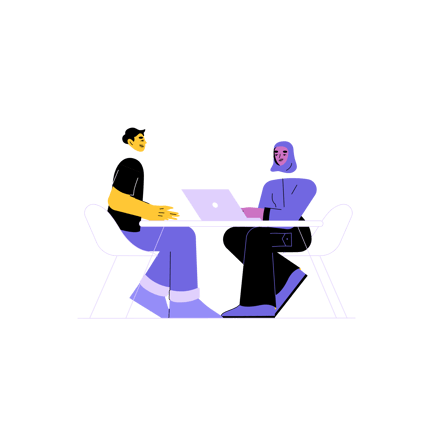 Colleagues Having a Conversation at Work Duotone Style