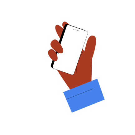 Hand Holding Smartphone with Chat App Icon