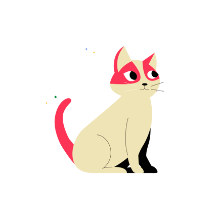 Cute Cat Illustration in Flat Style