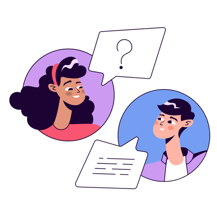 Woman Asking a Support Worker a Question