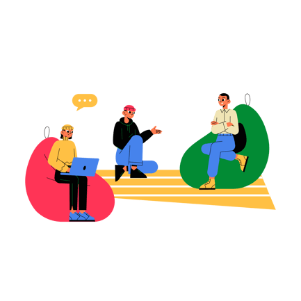 Team Discussion Illustration in Flat Style