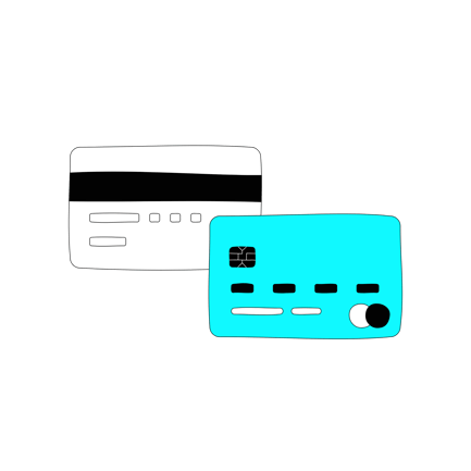 Line Art Illustration of Atm Card