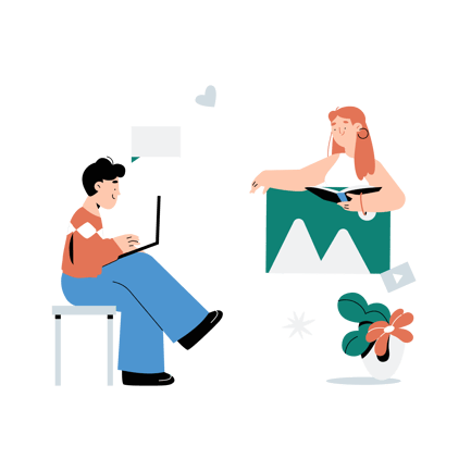 Creative Content Creation Illustration in Flat Style