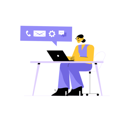 Duotone Customer Support Administrator Illustration