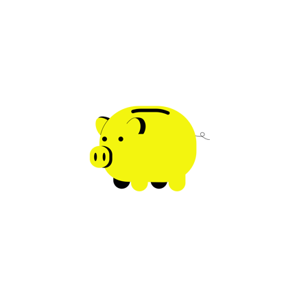 Yellow Piggy Bank Illustration