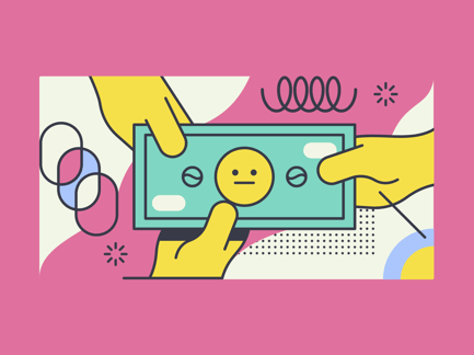 Financial Struggle With Hands Holding a Banknote