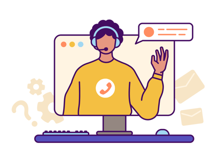 Customer Service Employee in Online Call