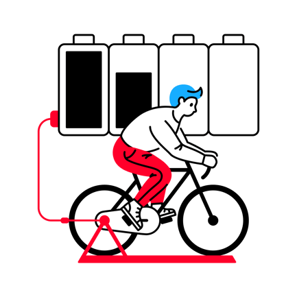 Man Producing Green Energy by Biking