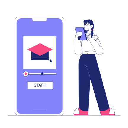 Educational App Duotone Illustration with Student