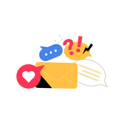 Flat Illustration of Social Media Communication Elements