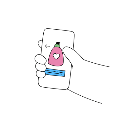 Ilustración de dibujos animados promocionales de aplicaciones de productos de belleza